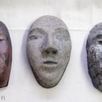 Naamiot - salaisten paperien tuhoaminen, paperinkierrätys, paperisavitekniikka, rakukeramiikka, naamio, keramiikkanaamio, keraaminen, koriste-esine